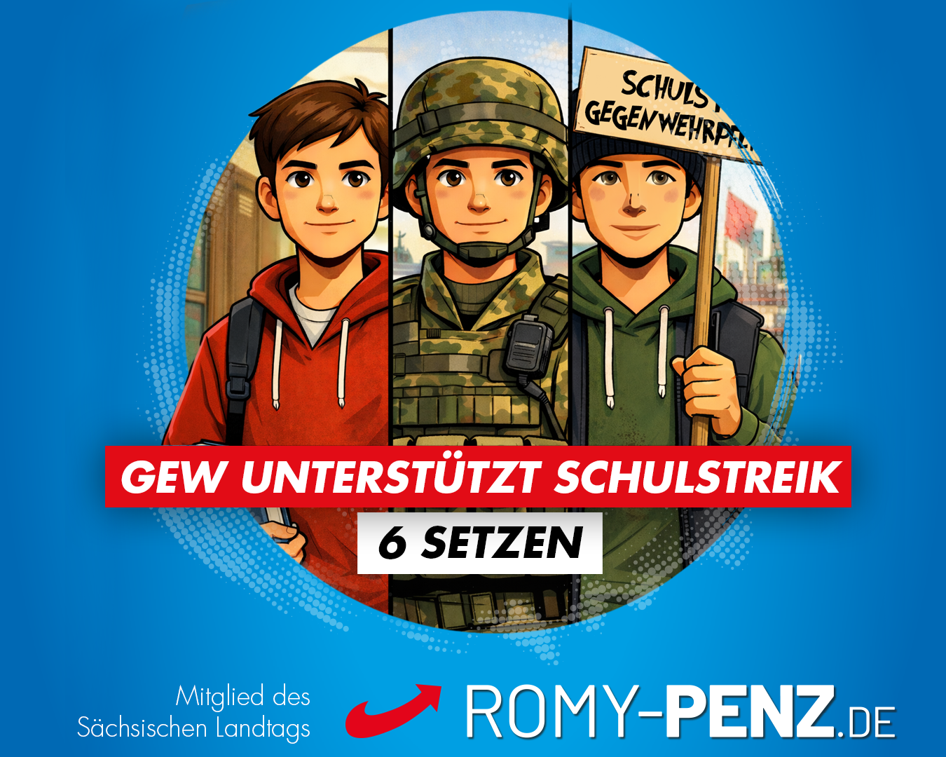 GEW unterstützt Schulstreik: 6 setzen